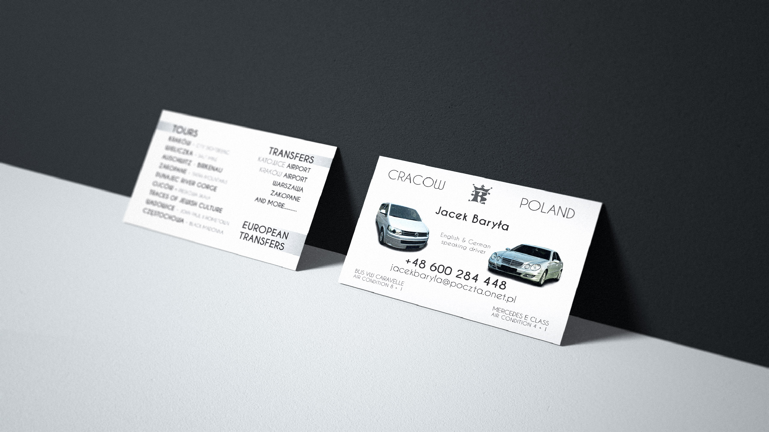 Business card for transport service www.transport-baryla.pl